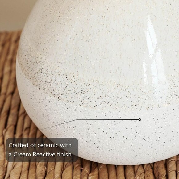 NEW Set of 2 Ceramic Table Lamp for Bedroom, Small Table Lamp White 13.7IN - Picture 5 of 9